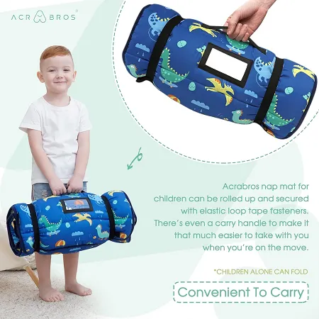 Toddler Nap Mat With Pillow And Blanket, Extra Large Rolled Napping Mats,Slumber Bags For Boys Girls,Kids Sleeping Bag For Daycare, Preschool Travel Camping, Dinosaur Toddler Nap Mat With Pillow And Blanket, Extra Large Rolled Napping Mats,Slumber Bags For Boys Girls,Kids Sleeping Bag For Daycare, Preschool Travel Camping, Dinosaur